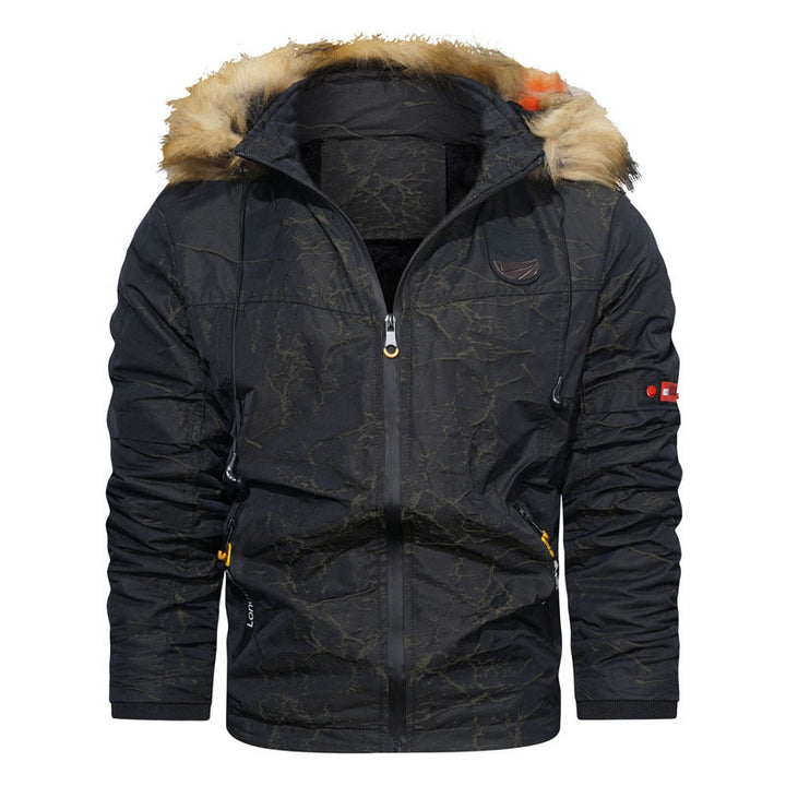 Herren Winterparka mit Kunstfellkapuze, wärmender Thermo-Innenlage und multifunktionalen Taschen Drune