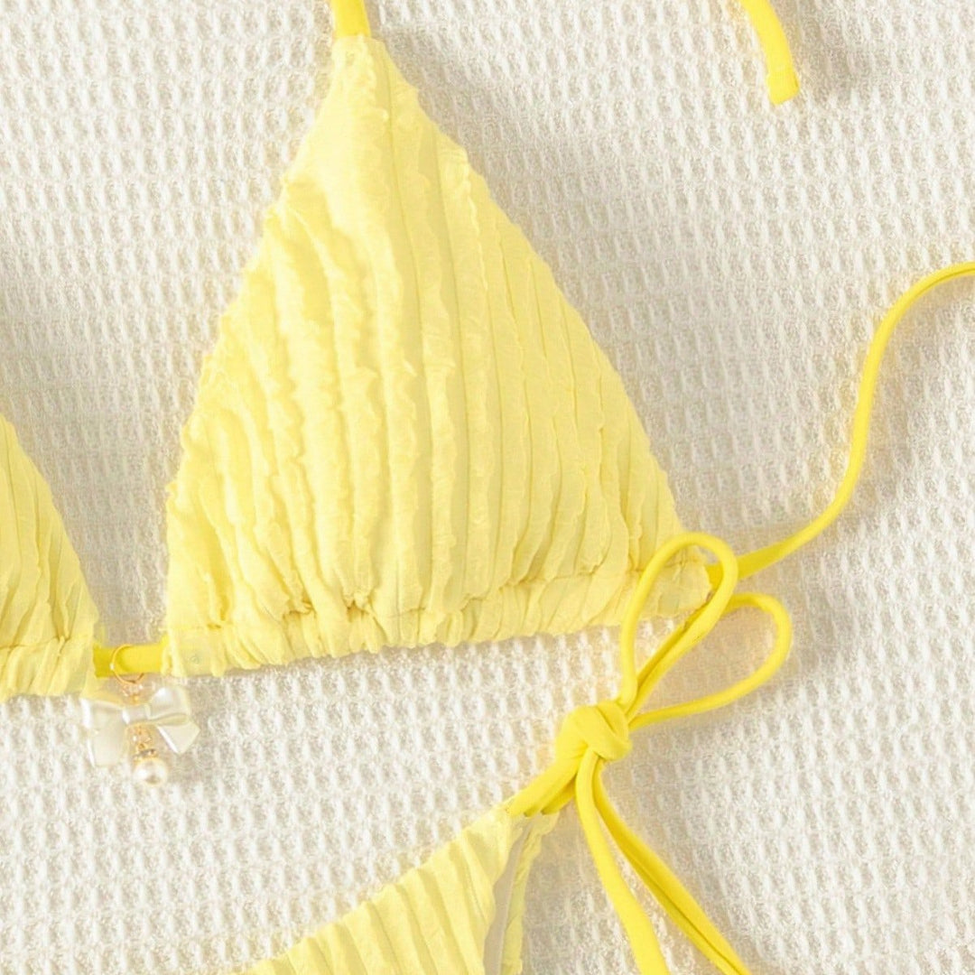Damen Triangel-Bikini mit strukturierter Rippoptik Drune