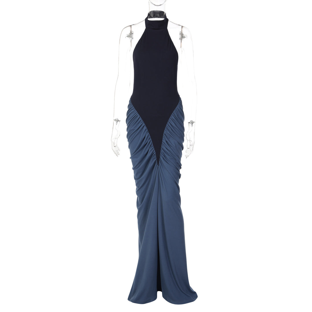 Damen Elegantes Kleid mit hochgeschlossenem Design und kunstvollen Drapierungen Drune