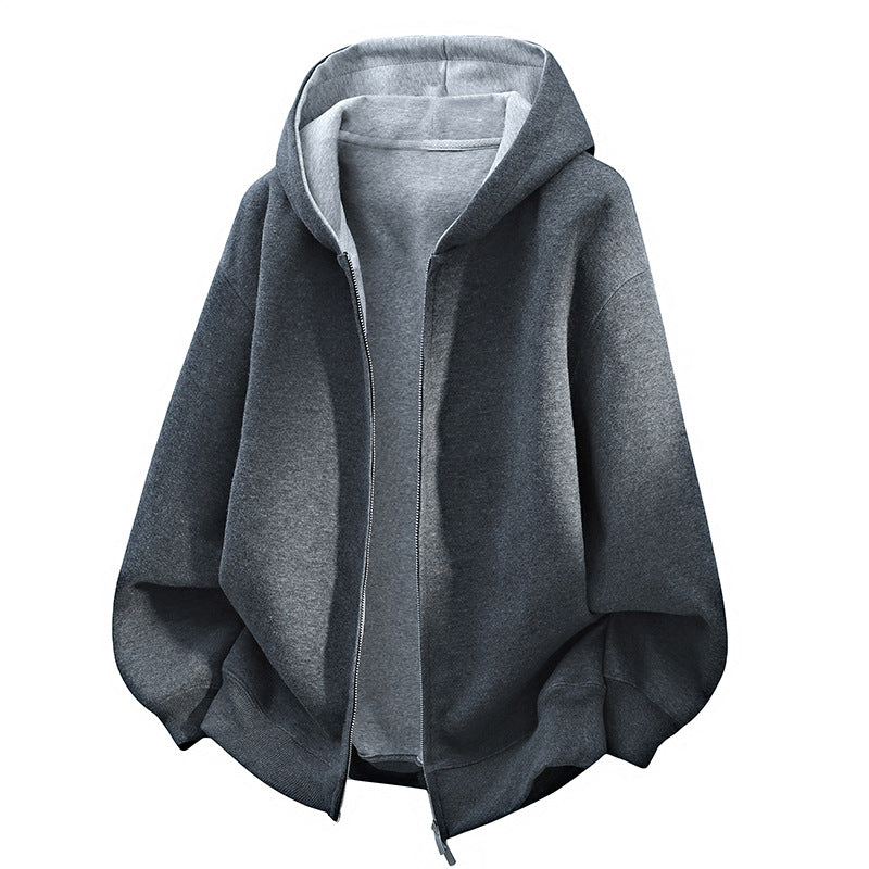 Unisex Oversize-Kapuzenpullover aus French-Terry mit Ballonärmeln und verlängertem Rückensaum Drune