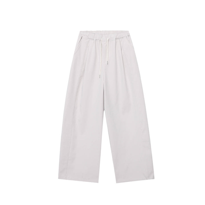 Damen lässige Wide-Leg-Hose mit elastischem Bund und Zugband Drune