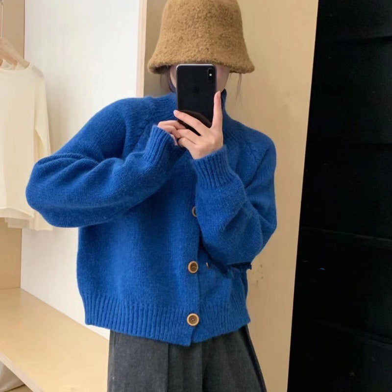 Damen Casual Strickjacke mit kontrastierenden Knöpfen und lässigem Schnitt Drune