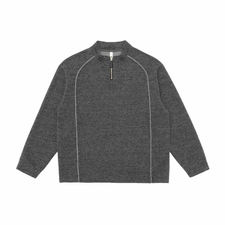Herren Halbzip-Sweatshirt mit Stehkragen und Kontrastnaht Drune