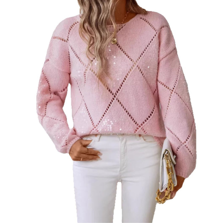 Damen Modischer Pullover mit Glitzerakzenten