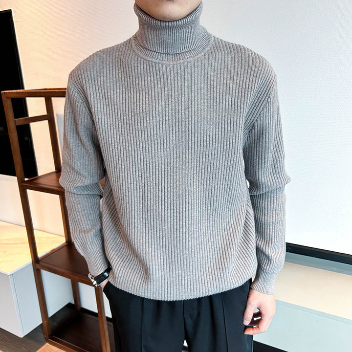 Herren Strickpullover mit hohem Kragen Drune
