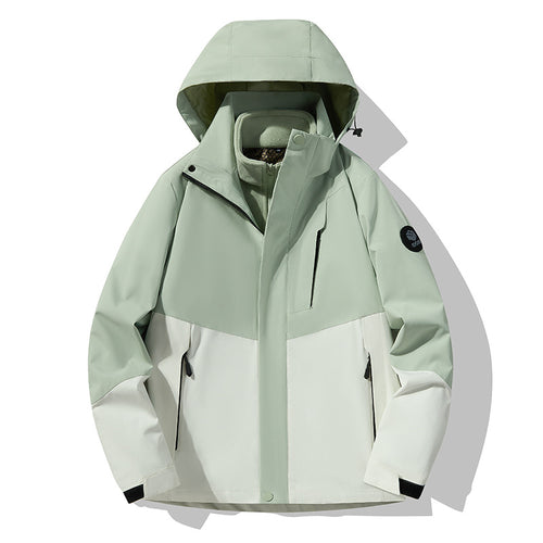Herren Softshell-Outdoorjacke mit abnehmbarer Fleece‑Innenlage, verstellbarer Kapuze und wasserabweisenden Reißverschlüssen Drune