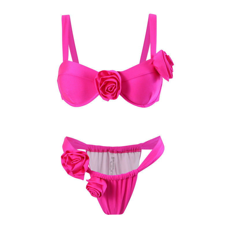 Damen Bikini-Set mit modischen Rosen-Applikationen und komfortablem Schnitt Drune