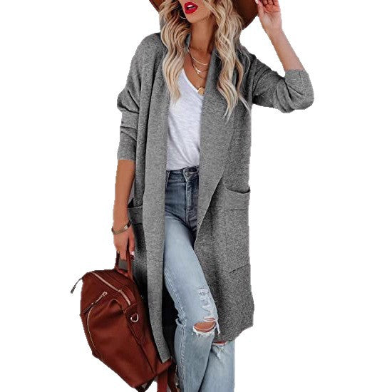 Damen Longline Cardigan mit praktischen Taschen und fließendem Schnitt Drune