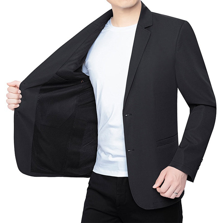 Herren Blazer schlanker Schnitt Business-Casual mit atmungsaktivem Meshfutter und Stretch Drune