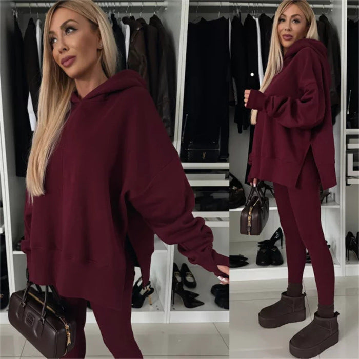 Damen Oversized Kapuzenpullover im Leopardenmuster Drune