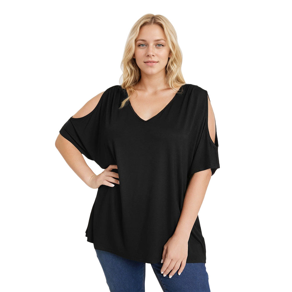 Damen Oversized T-Shirt mit Schulterauschnitten Drune