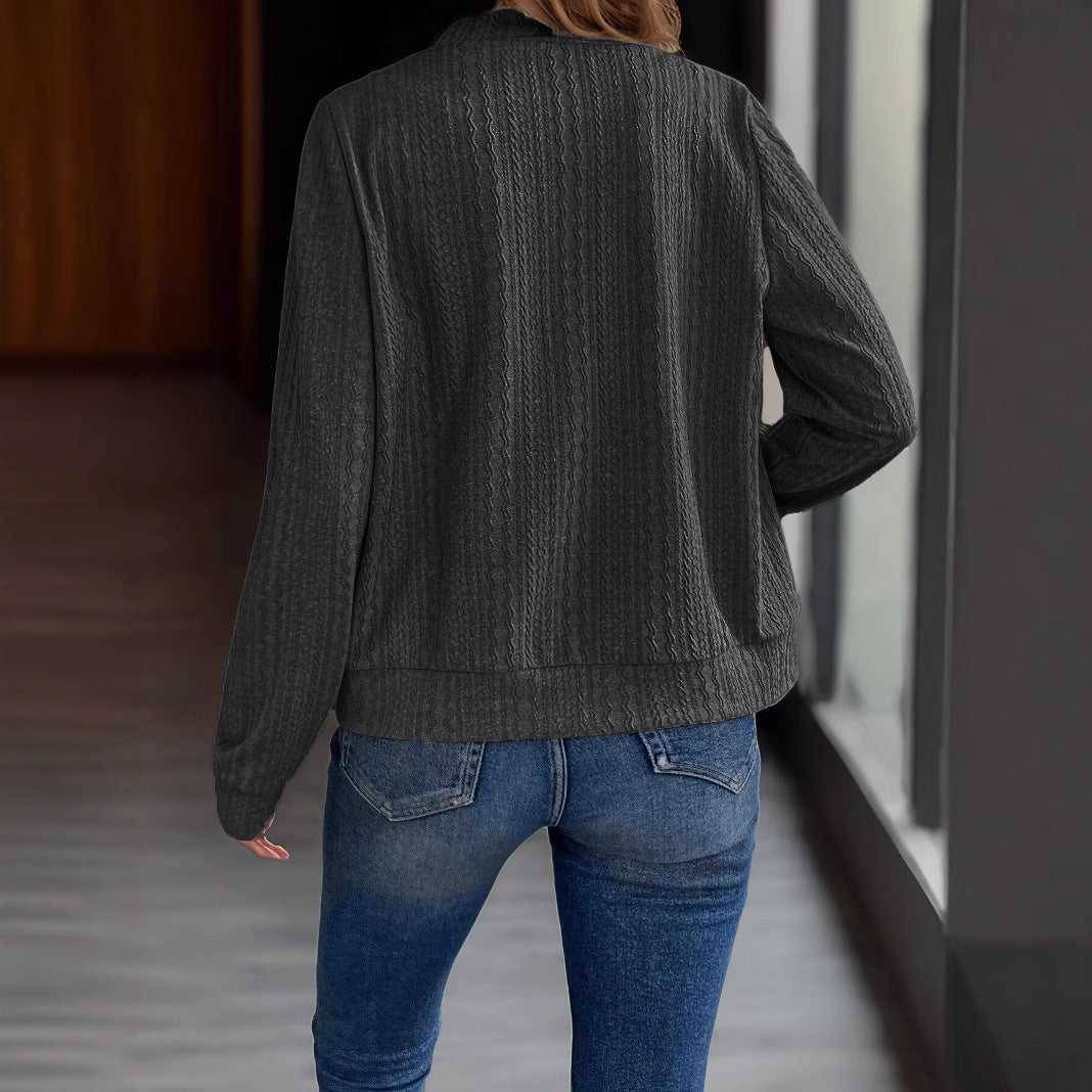 Damen Strickjacke mit Reißverschluss und strukturiertem Design Drune