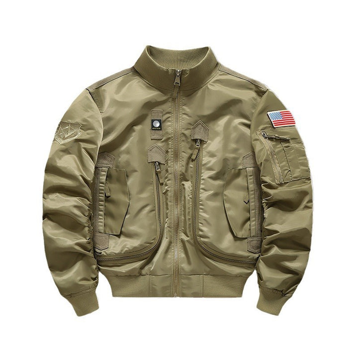 Herren Modische Bomberjacke mit Mehreren Taschen Drune