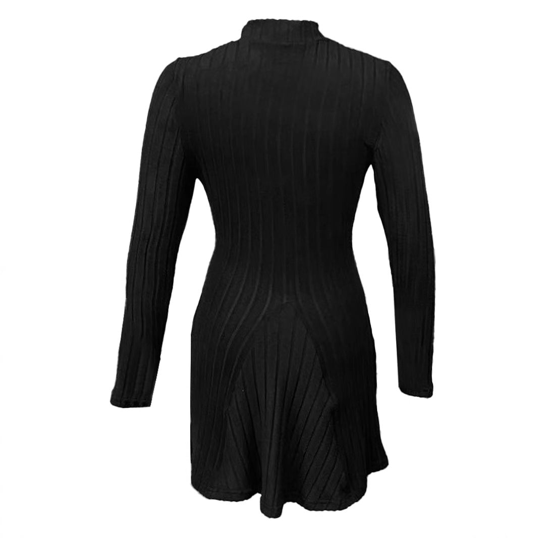 Damen Strickkleid mit strukturiertem Design und langem Ärmel Drune