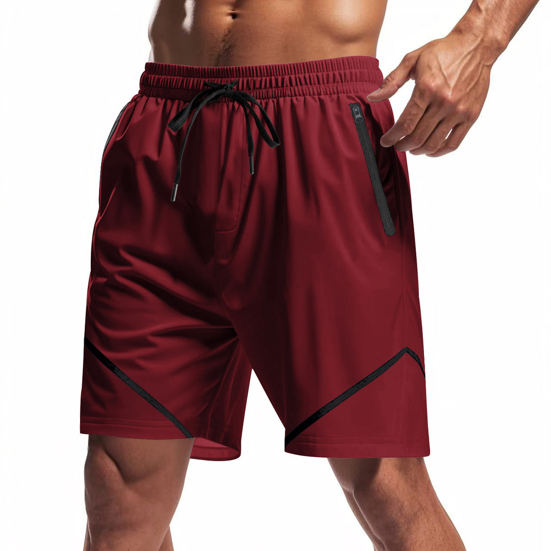 Herren nan atmungsaktive Trainingsshorts mit Reißverschlusstaschen und elastischem Tunnelzugbund Drune