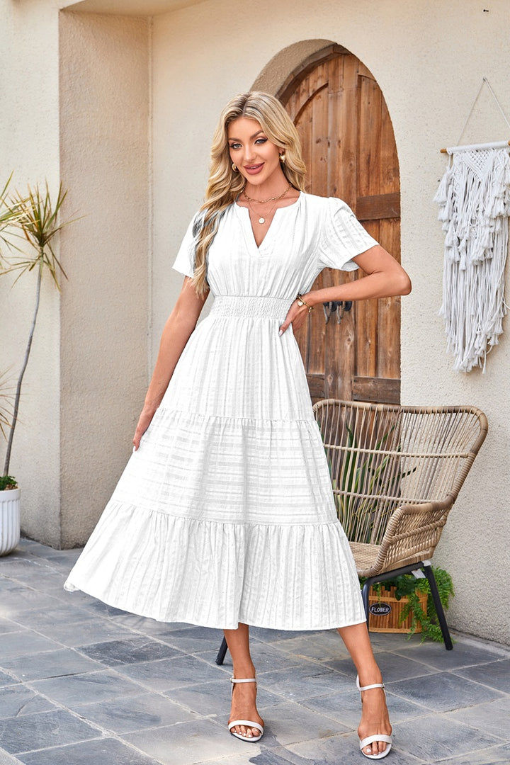 Damen Maxi-Kleid aus leichtem, gestreiftem Stoff Drune