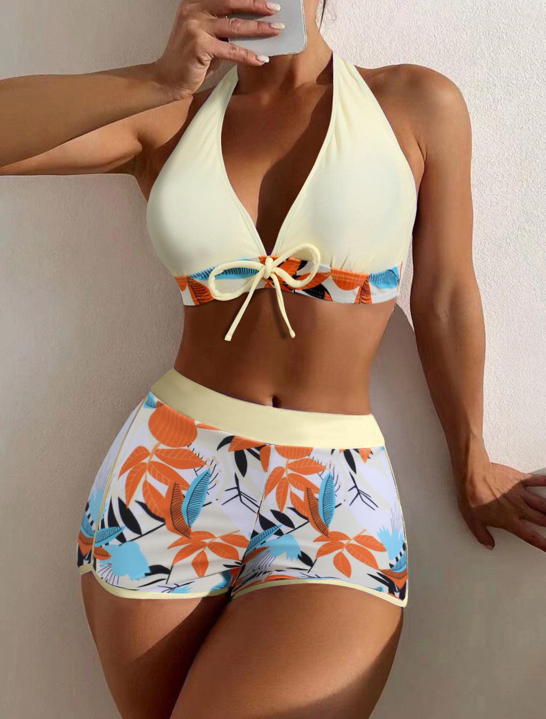 Damen Sportliches Bikini-Set mit floralem Muster Drune