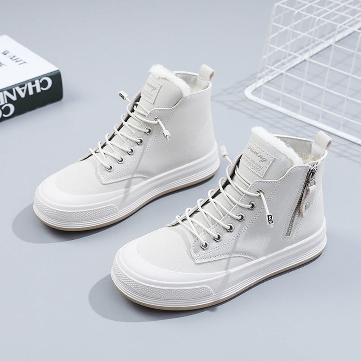 Damen Hohe Sneakers mit kuscheligem Innenfutter und robustem Zipper Drune
