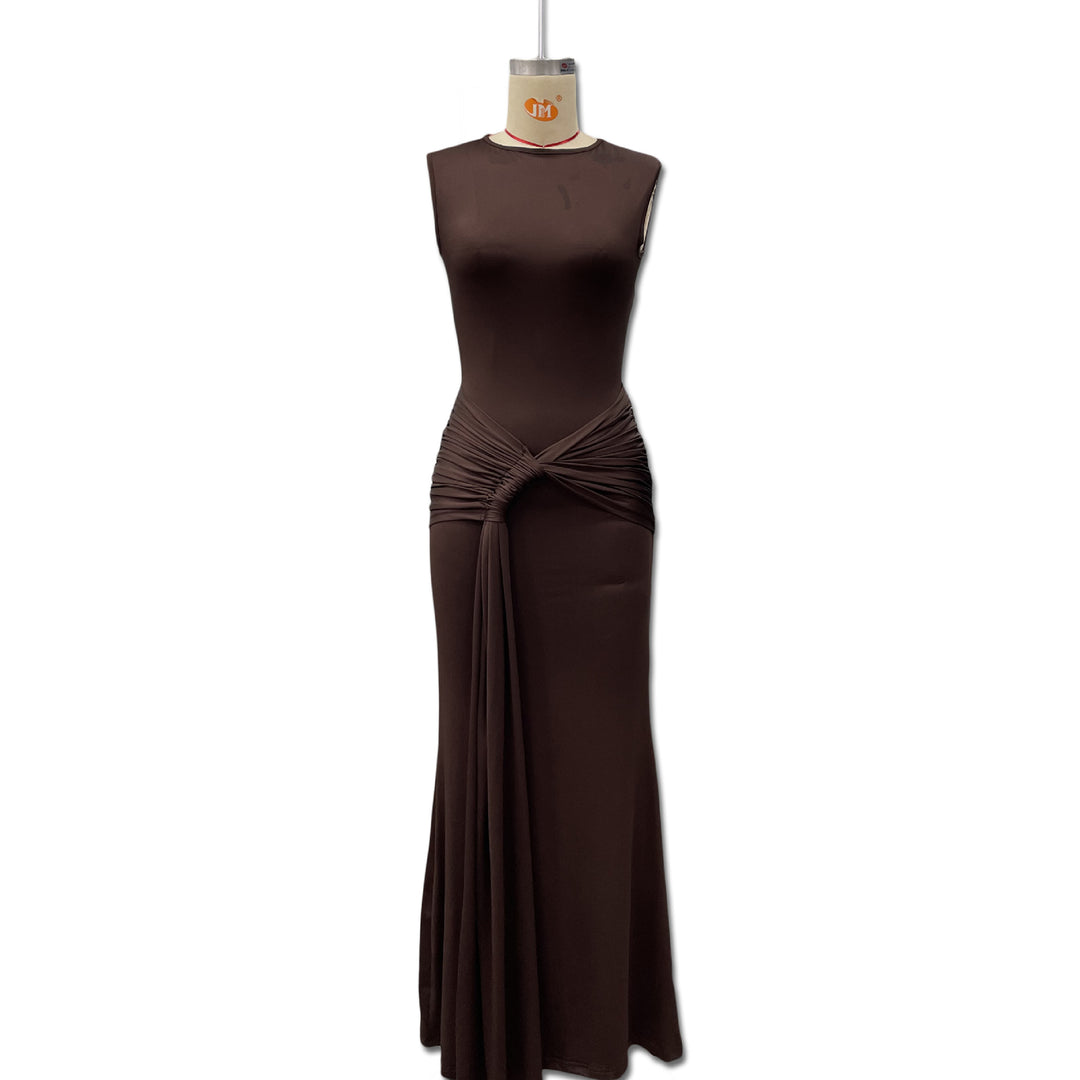 Damen Maxikleid mit stilvollem Wickel-Design und figurformender Silhouette Drune