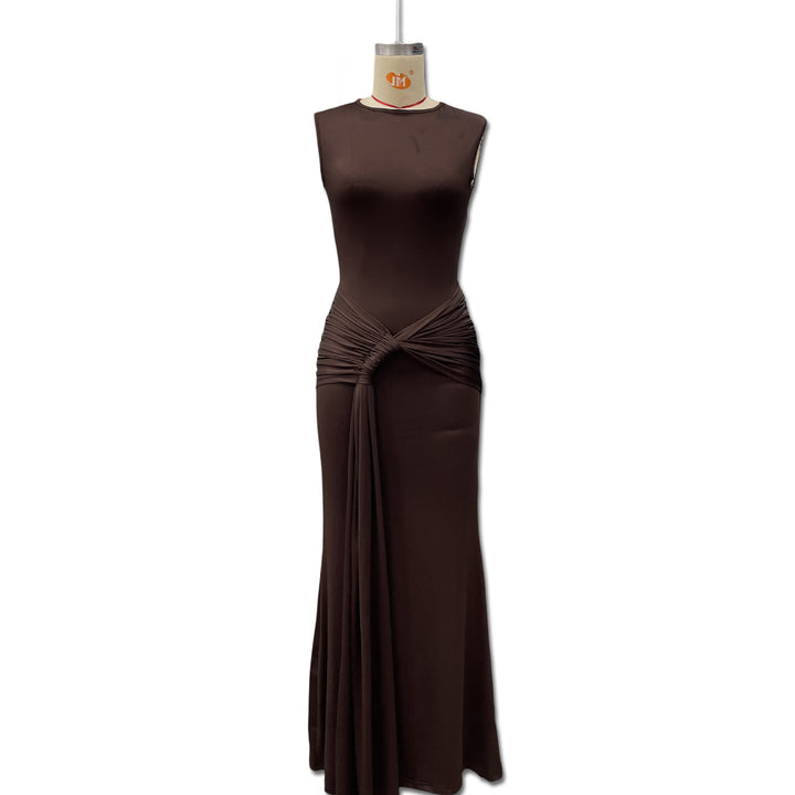 Damen Maxikleid mit stilvollem Wickel-Design und figurformender Silhouette Drune
