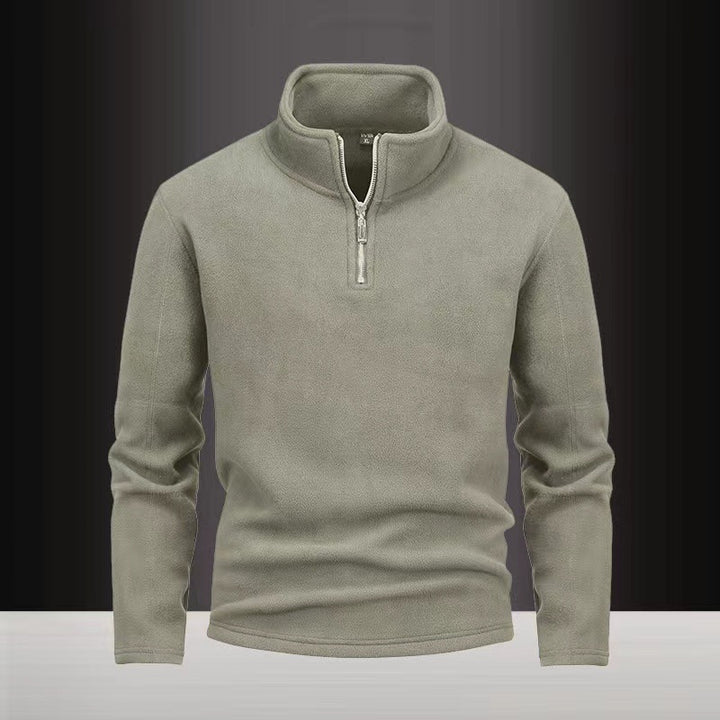 Herren nan Fleece-Halbzip-Pullover mit Stehkragen und flauschiger Mikrofleece-Qualität Drune