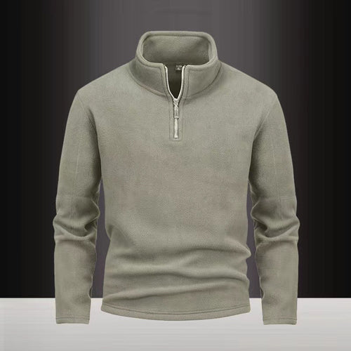 Herren nan Fleece-Halbzip-Pullover mit Stehkragen und flauschiger Mikrofleece-Qualität Drune
