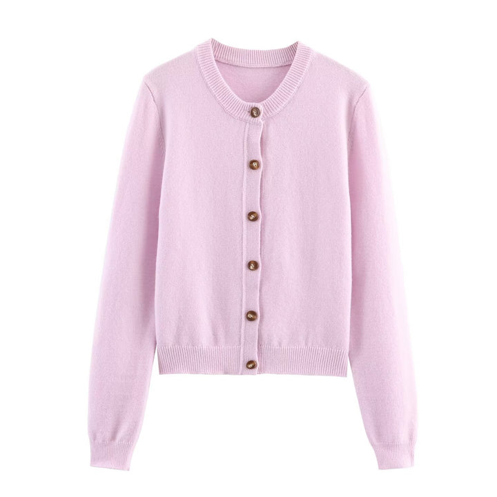 Damen elegante Strickjacke mit Knöpfen Drune