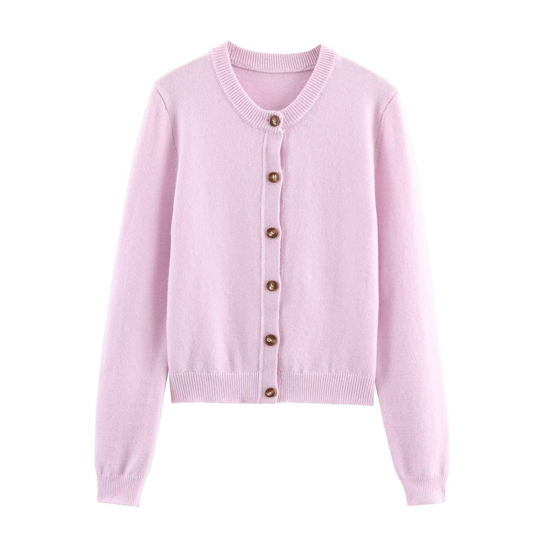 Damen elegante Strickjacke mit Knöpfen Drune