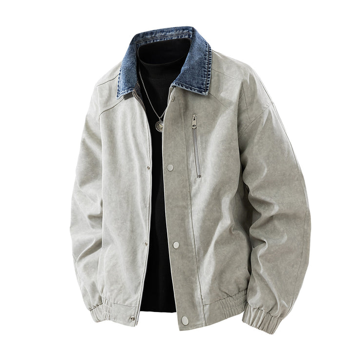 Damen Oversize-Übergangsjacke mit Jeanskragen, Druckknopfleiste & elastischen Bündchen Drune
