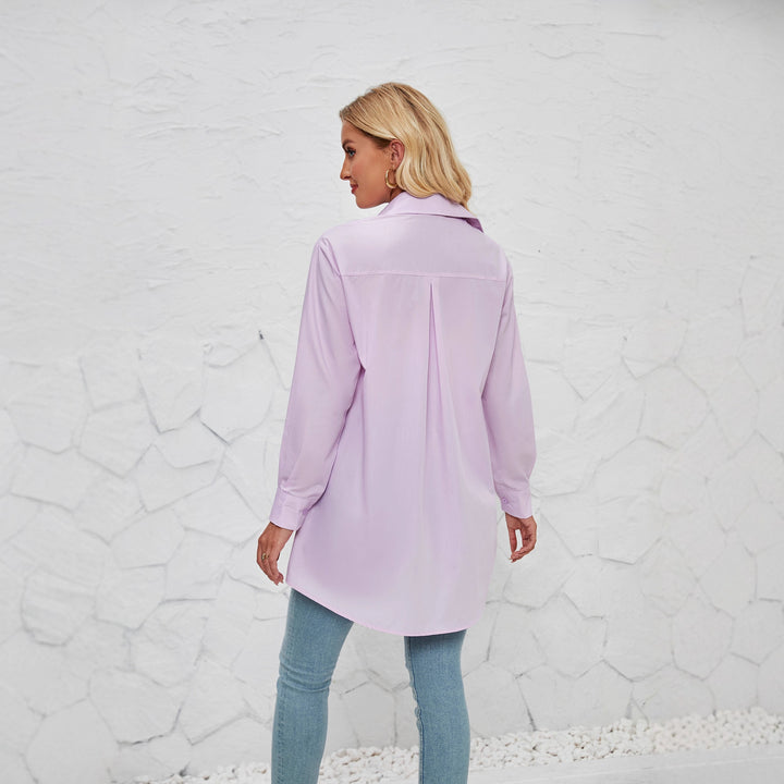 Damen Hemdbluse mit elegantem Oversized-Schnitt und klassischen Knopfdetails Drune