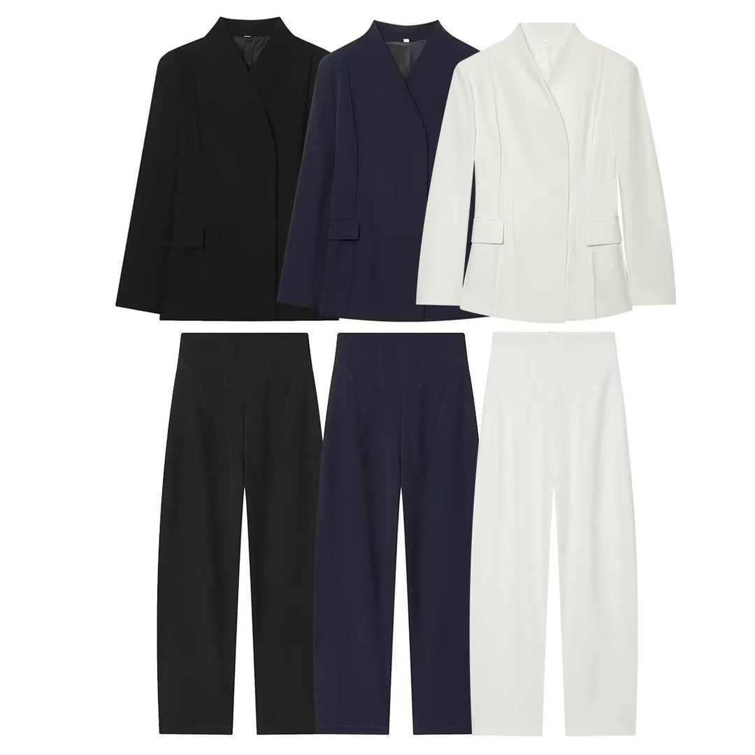 Damen Longblazer mit verdeckter Knopfleiste und Pattentaschen Drune