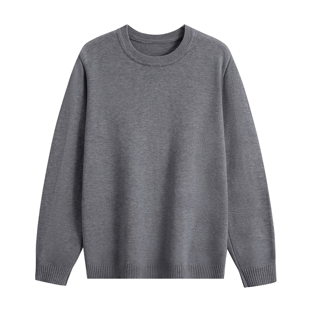 Unisex Oversize Rundhals-Pullover aus schwerer Baumwollmischung mit gerippten Bündchen Drune