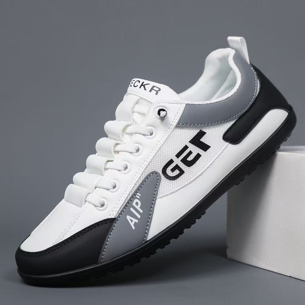 Herren Leichter Mesh- und Kunstleder-City-Sneaker mit gepolstertem Fersensteg und rutschfester Gummilaufsohle Drune