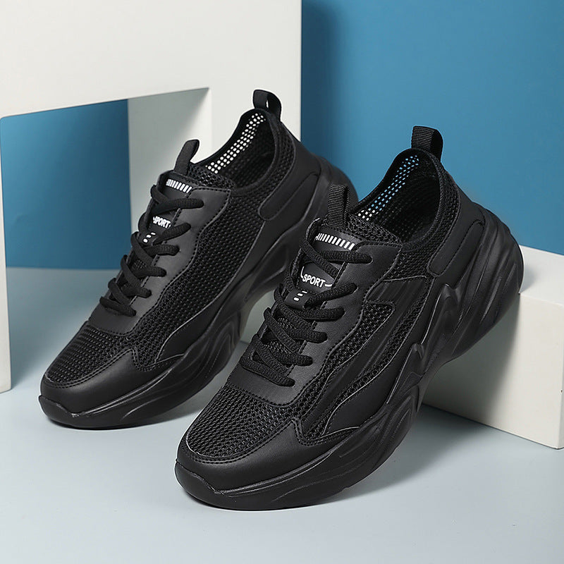 Herren nan skulpturaler Freizeit-Sneaker mit geformter Dämpfungssohle und atmungsaktiver Netzgewebe-Lederkombination Drune