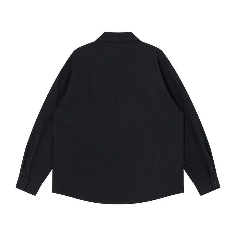 Herren Oversize-Hemdjacke im Workwear-Stil mit Ziersteppungen und Metallnieten Drune