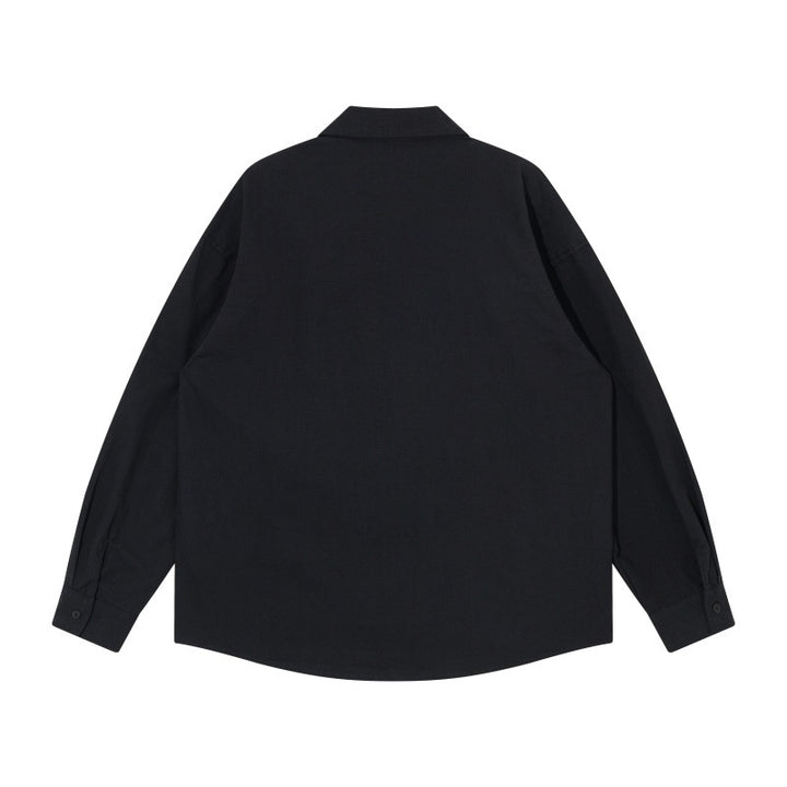 Herren Oversize-Hemdjacke im Workwear-Stil mit Ziersteppungen und Metallnieten Drune