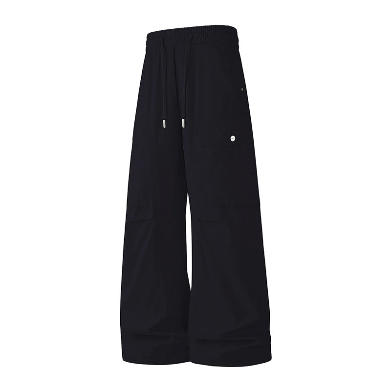 Damen Extraweite Tech‑Cargo‑Hose im Palazzoschnitt mit Elastikbund und Multifunktions‑Taschen Drune