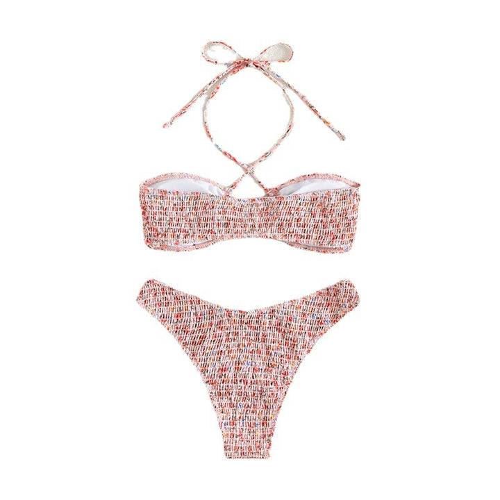 Damen Bandeau-Bikini mit modischem Wickeldesign und raffinierten Rückenschnüren Drune