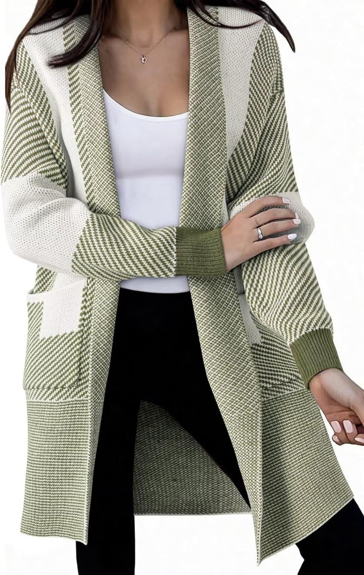 Damen Strickjacke mit modischem Muster und praktischen Taschen Drune