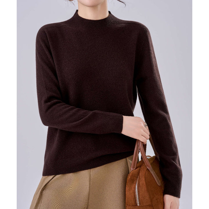 Damen Feiner Feinstrick-Pullover mit kurzem Stehkragen und Kaschmir-Optik Drune