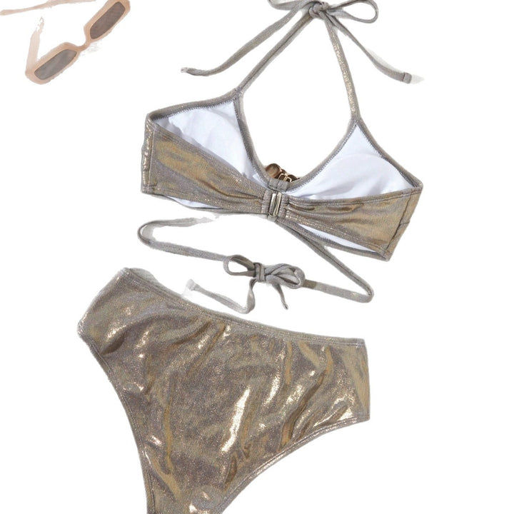 Damen Bikini-Set mit elegantem Herzdetail und funkelndem Design Drune