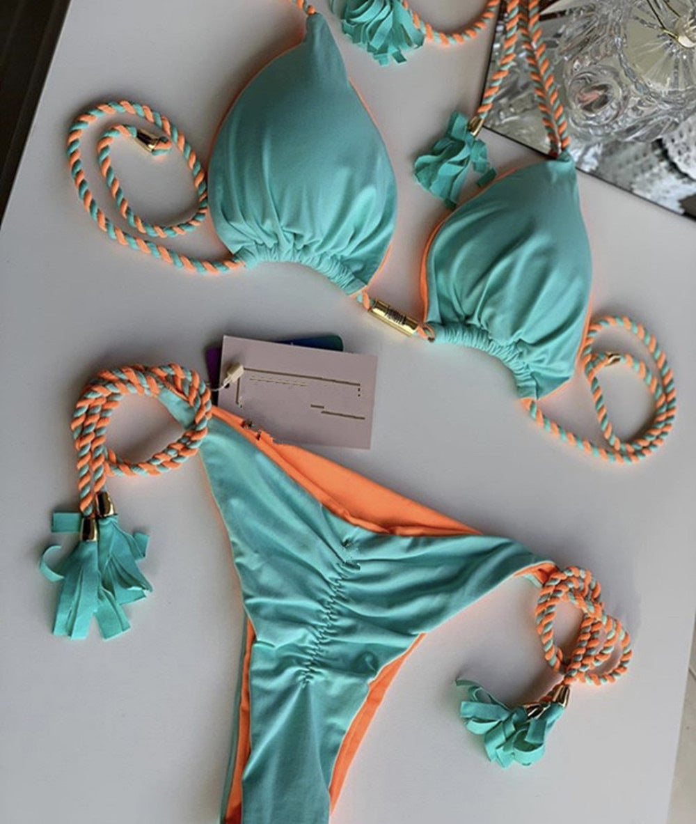 Damen Bikini-Set mit verstellbaren Riemen und raffiniertem Design Drune