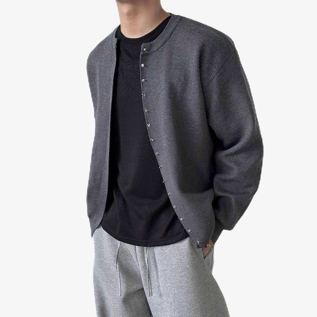 Herren Lässige Strickjacke mit Knopfleiste Drune