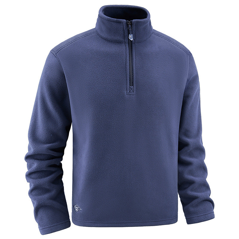 Herren Fleece-Pullover mit Troyer-Kragen und halbem Reißverschluss aus weichem Microfleece Drune
