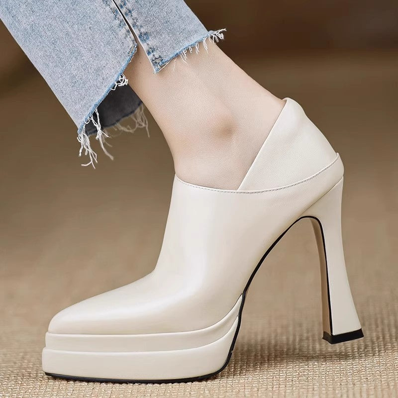 Damen Elegante Plateau-Stiefeletten mit Reißverschluss Drune