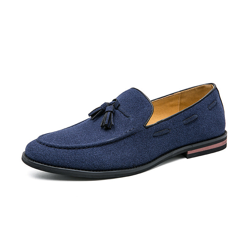 Herren Quasten-Slipper aus Veloursleder mit handgenähter Moccasinnaht und gepolstertem Lederfußbett Drune