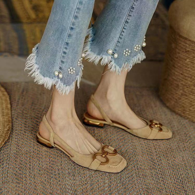Damen Slingback Ballerinas mit eleganter Schnallen-Applikation Drune
