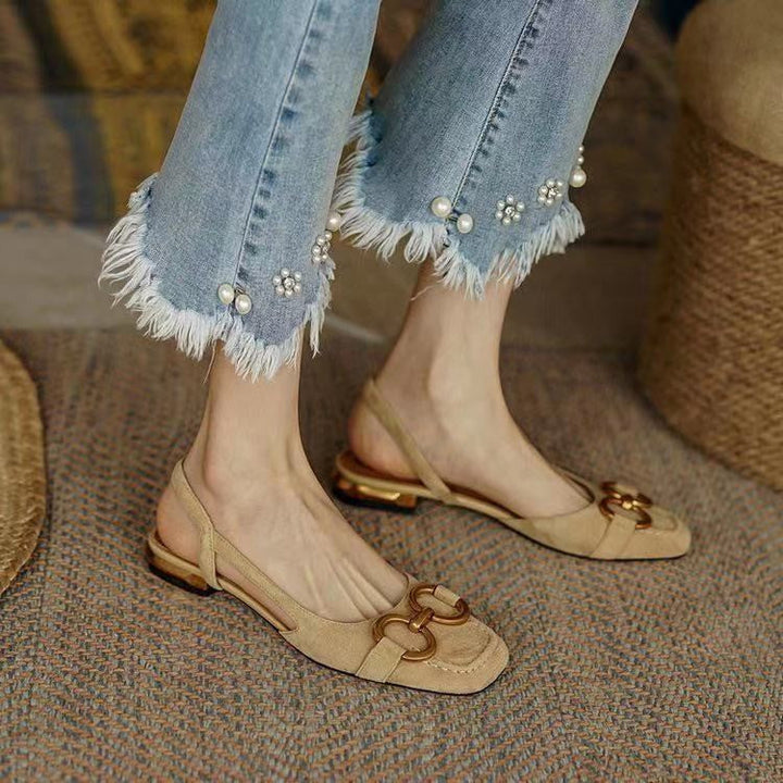 Damen Slingback Ballerinas mit eleganter Schnallen-Applikation Drune