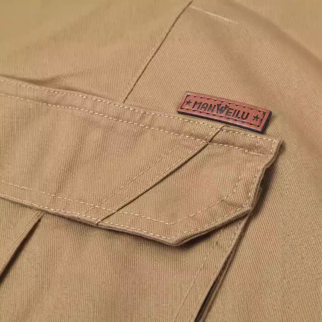 Herren Cargohose im Slim-Straight Schnitt mit Mehrfach‑Taschen und verstärkten Knien Drune