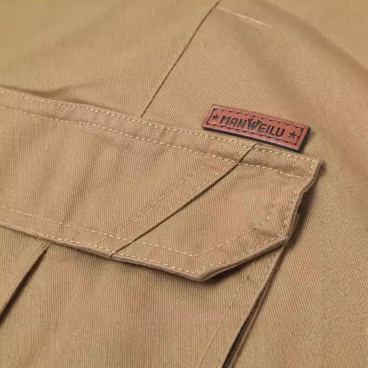 Herren Cargohose im Slim-Straight Schnitt mit Mehrfach‑Taschen und verstärkten Knien Drune